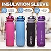 Cactaki 32 oz Water Drinking Bottle with Time Marker, Straw & Strap - Stay Hydrated - Hydration Tracker & Reminder to Drink - Daily & Hourly Measurement Markings - Leak Spill Proof & BPA Free - Grey