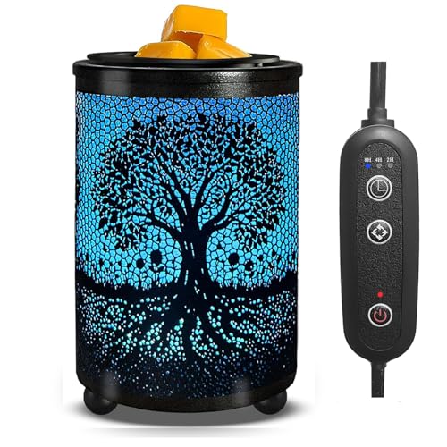 Image of Electric Wax Melt Warmer PTC Heating Plate with 7 Colors LED Changing Light Wax Warmer Fragrance Warmer for Home Office Gifts & Decor(Life tree)