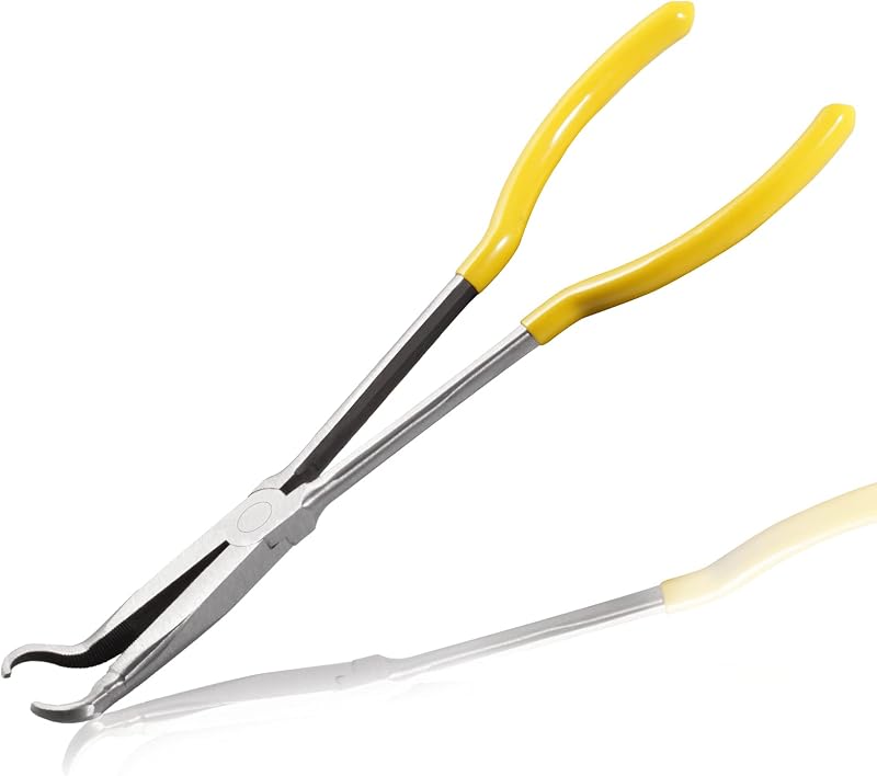 Alicate de Bico Longo 27,0 cm para Mangueiras com Ponta Anelar Serrilhada LEONTOOL 13GD335-R