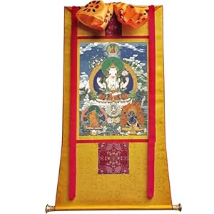 Gandhanra Chenrezig Vierarmiger Thangka Giclée Wandteppich