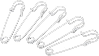 MECCANIXITY Safety Pins 2.48 Inch Large Metal Sewing Pins for Blankets Skirts Crafts Brooch Making White 20Pcs