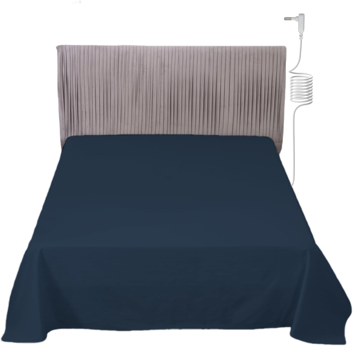 Grounding Sheets Queen Size with 15' Grounded Cord 90% Organic Cotton & 10% Pure Silver Fiber Grounding Flat Sheet Conductive Earthing Sheets Earth Connected Bedding, Gray