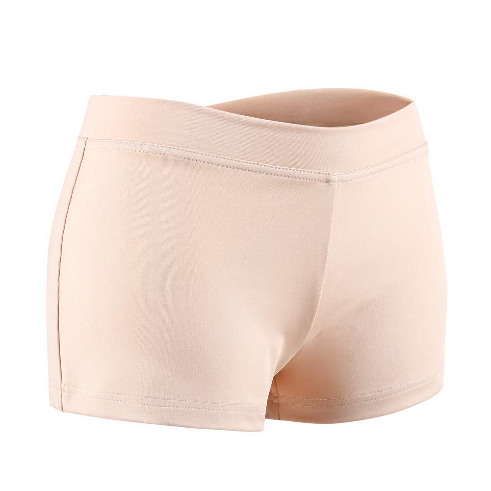 SUPRNOWA Pantalones cortos de baile de elastano y elastano de talla baja para niñas y mujeres