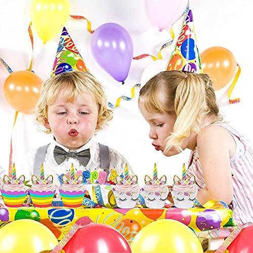 24 stuks eenhoorn-cupcake-toppers, cupcake-wrappers, glitter-eenhoorn, cupcake-toppers met wrapper, dubbelzijdige toppers, voor dessert, cake, decoraties voor verjaardag, bruiloft, babyshower - Image 5
