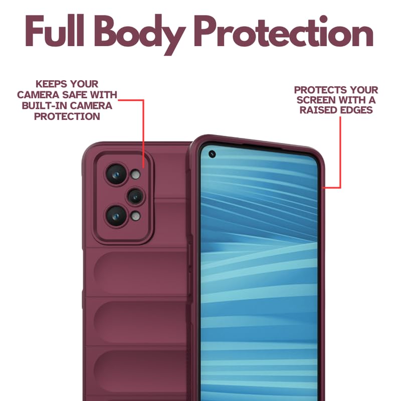 Image of Coko Back Case Cover for Realme GT Neo 2 5G, Compatible for Realme GT Neo 2 5G Back Case Cover, Matte Case with Inner Lining, Liquid Silicon Magic Case with Side Grip Camera Protection (TPU, Plum)