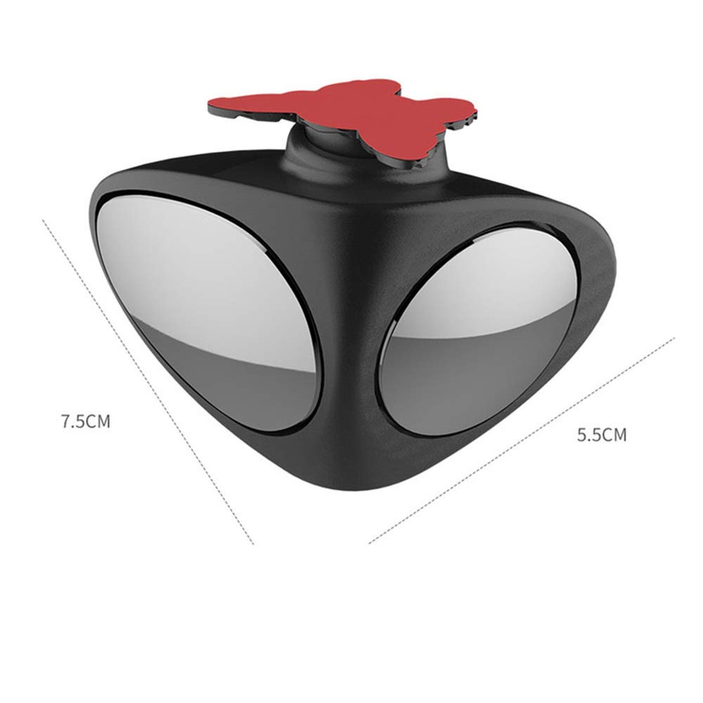 Scymshl 2PCS Car Mirror Large Vision Rear View Auxiliary Reversal Blind Zone Wide Angle Mirror360 Rotation Adjustable Dual Lens Mirror