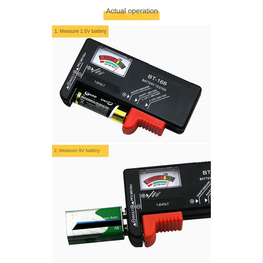 BT-168 AA/AAA/C/D/9V/1,5 V Batterie Batteria a bottone universale Misuratore codificato a colori Indicare Volt Tester Checker BT168