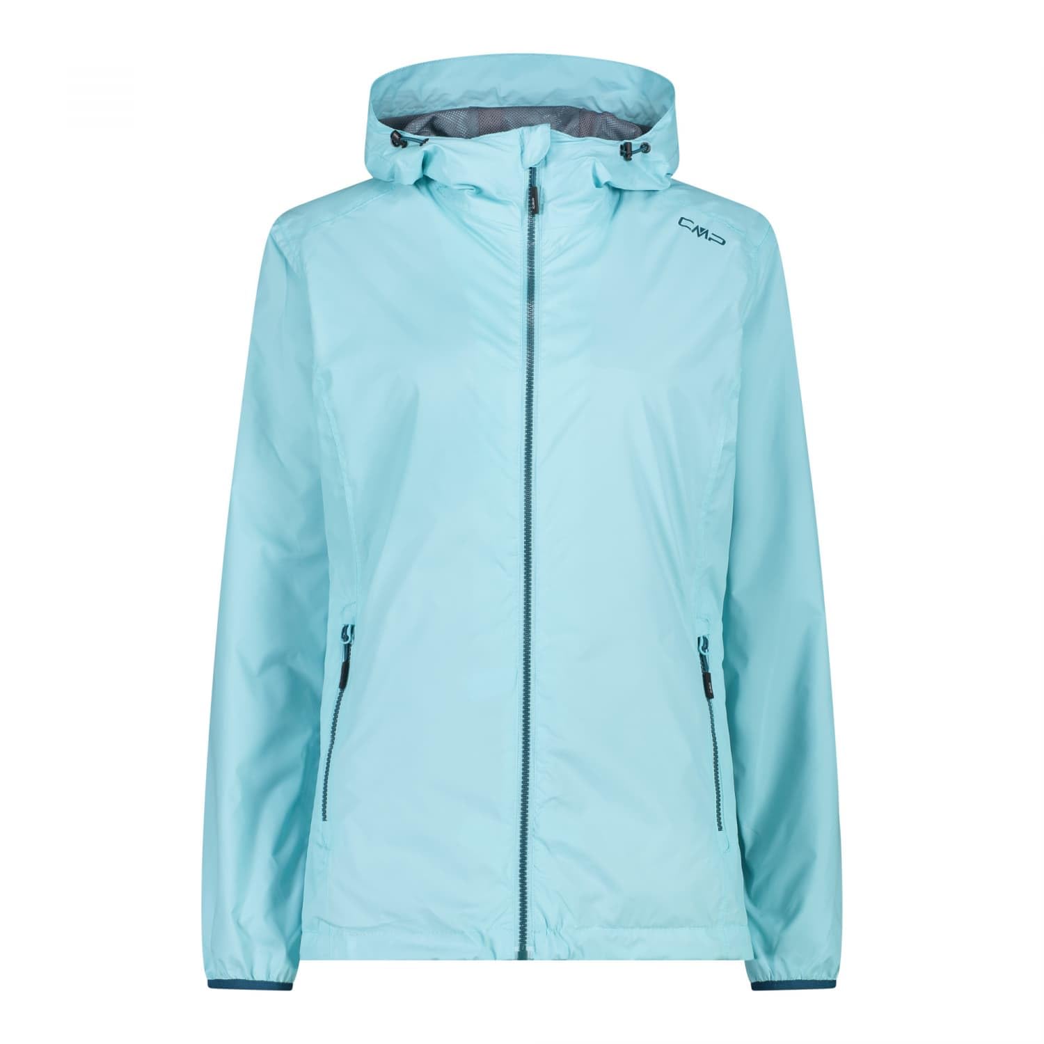 CMP - Woman Jacket Rain Fix Hood, Waterfall, XS