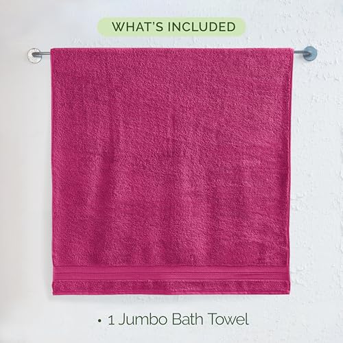 Image of Elegant Comfort Three Line Popcorn Towel Set for Bathroom 35 x 70 inches, Premium Hotel Quality 1-Pack Jumbo Towels, 100% Turkish Cotton, Soft and Durable, Quick Dry and Highly Absorbent, Hot Pink