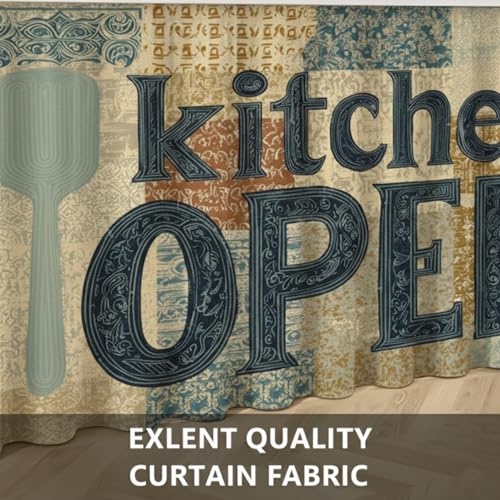 Image of DARSHANAM WORLD Modern Printed Kitchen Sink Curtain | Kitchen Under Sink Curtain | Decorative Cabinet Cover | Washable & Dustproof (2, Open)