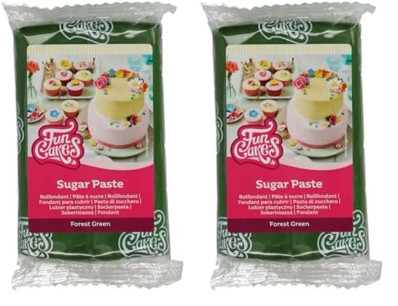 FunCakes Pasta de Azúcar Verde Bosque 250 g (Paquete de 2)