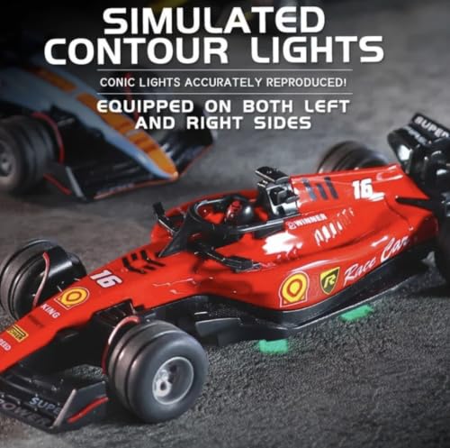Image of Mini Formula Racing RC Car with App & Remote Control, 2.4GHz Rechargeable Racing Car with LED Lights, Speed Modes, 1:64 Scale Toy Car for Kids Boys Girls 6+ Years (Random Color)