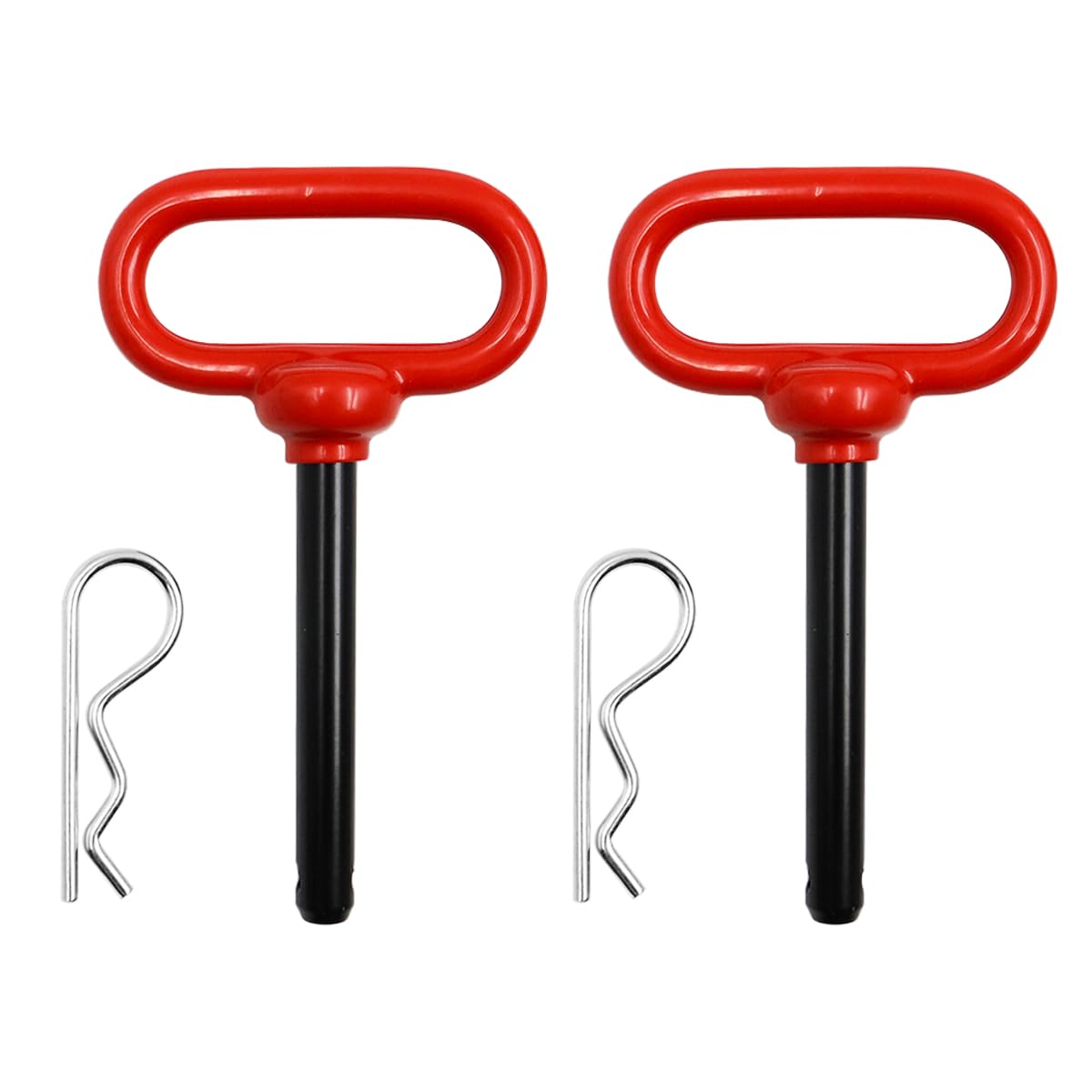 2 pasadores de Enganche para Remolque con Clip de 1/2 x 4 Pulgadas para cortacésped de Granja, Remolque, Barco de Carga, RV, Coche (1/2 x 3-5/8 Pulgadas)