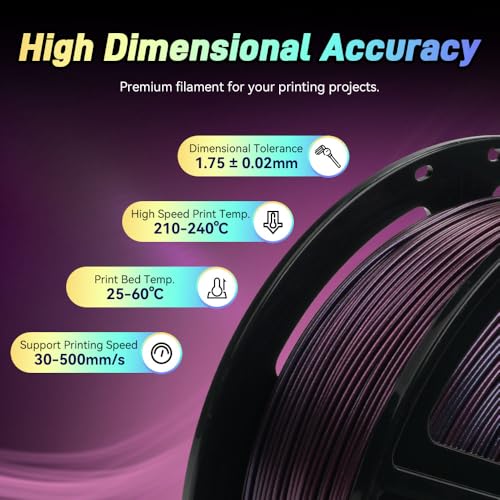 Image of FLASHFORGE Chameleon Gradient Rapid PLA Filament Burnt Titanium & Abyssal Rede, High Speed PLA Filament 1.75mm Max 500mm /s Fast Printing, Displays Shimmering Effects from Various Angles and Light