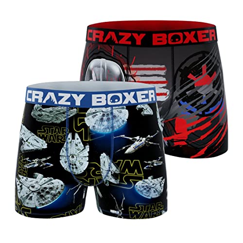 CRAZYBOXER Men's Underwear Star Wars Freedom of movement Original Boxer Brief Lightweight (2 PACK)