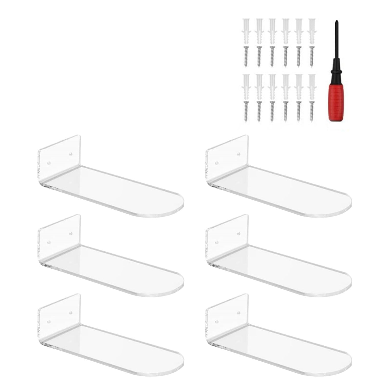 Mekalero Round Head Acrylics Wall Shelf Set For Shoes Elegant Shoe Display Wall Shelf Clear Acrylics Mounts For Collectors Mounted Sneaker Display
