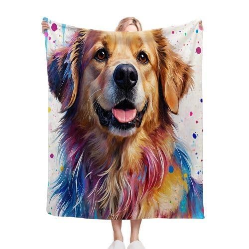 Cobija tamaño King con diseño de perros amarillos, manta de franela de alta calidad de 86 x 94 pulgadas, se adapta a camas tamaño King como cubierta o capa cálida, cobertura completa, lujo de