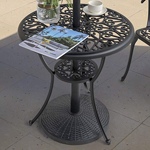 Image of NUU GARDEN Round Patio Umbrella Base, Weighted Umbrella Base with Hand-turn Knob, for Garden, Backyard, Poolside