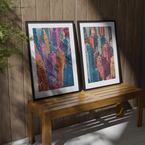 Image of COLOSSAL ART HOUSE Wall Art Set of 2 - 10x13 inch Framed Paintings for Living Room, Bedroom & Home Decor - Modern Wall Decoration for Interior Spaces, Aesthetic & Stylish Design Yellow