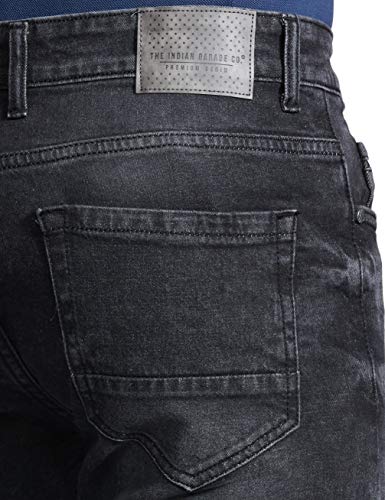 Image of The Indian Garage Co Men Slim Fit Solid Mid-Rise Jeans