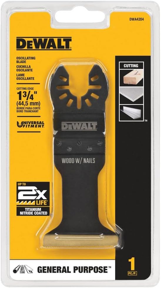 DEWALT Oscillating Tool Blade for Metal, Titanium Nitride Coated, 10
