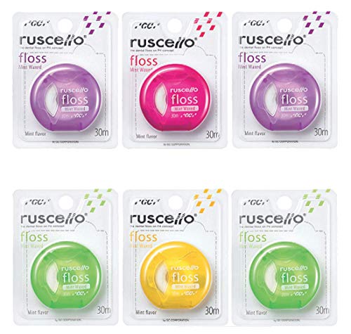 ジーシー GC ルシェロ フロス ミントワックス 30m × 6個【2色以上のアソート】 ジーシー GC ルシェロ フロス ミントワックス 30m × 6個【2色以上のアソート】