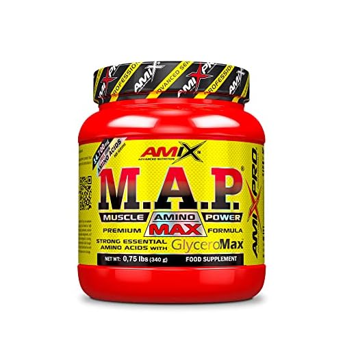 AMIX - Aminoácidos Esenciales - M.A.P. with GlyceroMax - Formato de 340 g - Sabor Natural - Contiene Glicerol Concentrado - Ideal para Tomar Antes del Entrenamiento