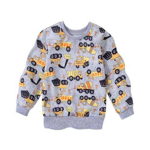 Pull manches longues garçon coton doux sweat-shirt col rond enfants