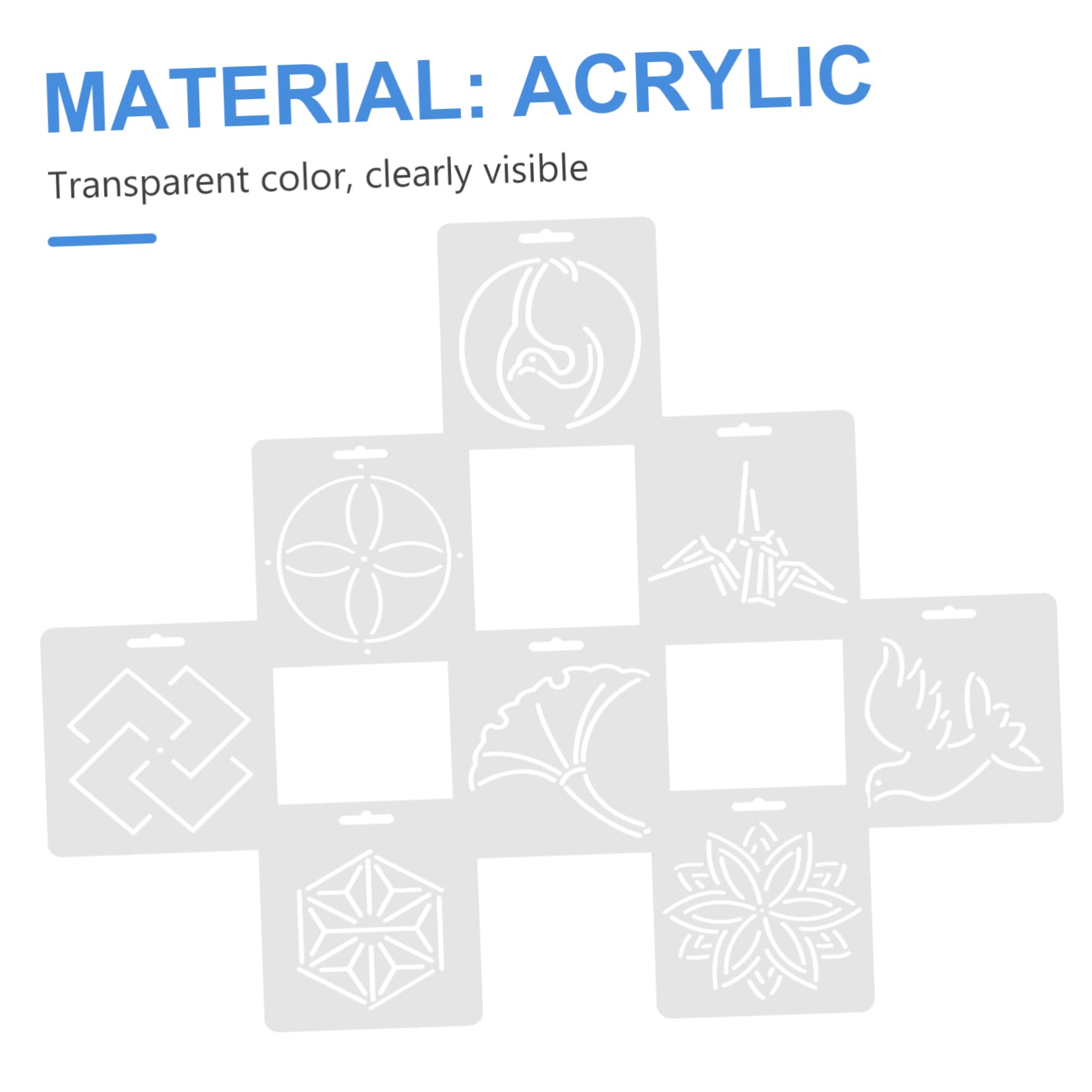 Righello per Patchwork Multifunzione in Acrilico 8 Pezzi | Template da Cucito per Lavori Diy, Set Pratico e Conveniente per Semplificare Taglio