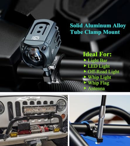 Brcovan C18C-2PACK Light Bar Mounts 2Pcs, Cnc Machined Aluminum Roll Cage Tube Clamp thumb #1