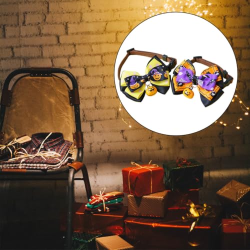 Collar de Halloween para gatos y perros pequeños pack de 2 pajaritas ajustables 7