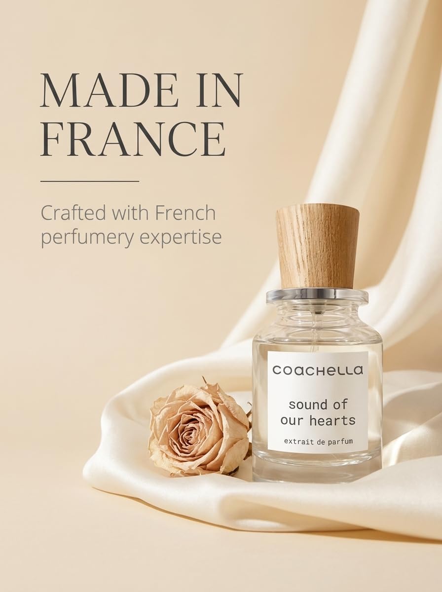 Coachella - Sound of our Hearts - Extrait de Parfum 50 ml | Unisex | 21 % Duftöl | Made in France | Rose, Safran & Oud | Orientalisch | Langanhaltend