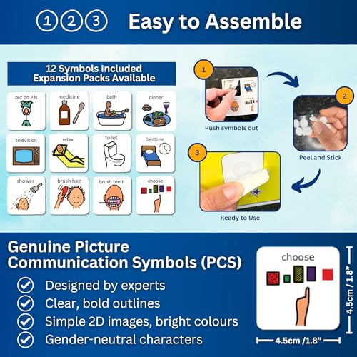 Visual Evening Routine – Premium Durable Plastic - Evening Bedtime Schedule Timetable Cards Compatible with PECs Symbols & Boardmaker PCS (ADHD, ASD, Autism, Kids) (English) - Image 6