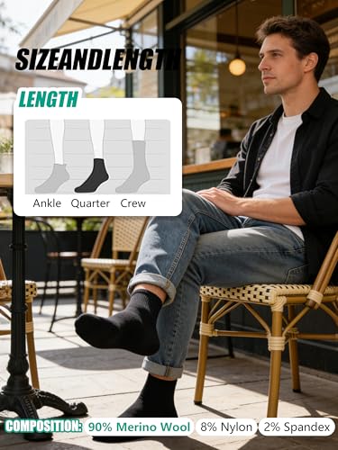 Image of Merino Wool Ankle Socks, Men's Women's 90% Wool Athletic Thin Running Moisture Wicking Socks, 3 Pairs