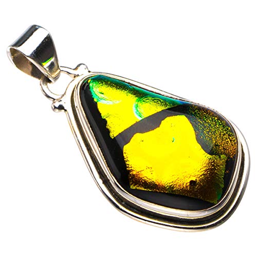 Pendentif en verre dichroïque StarGems et argent 925 vintage fait main