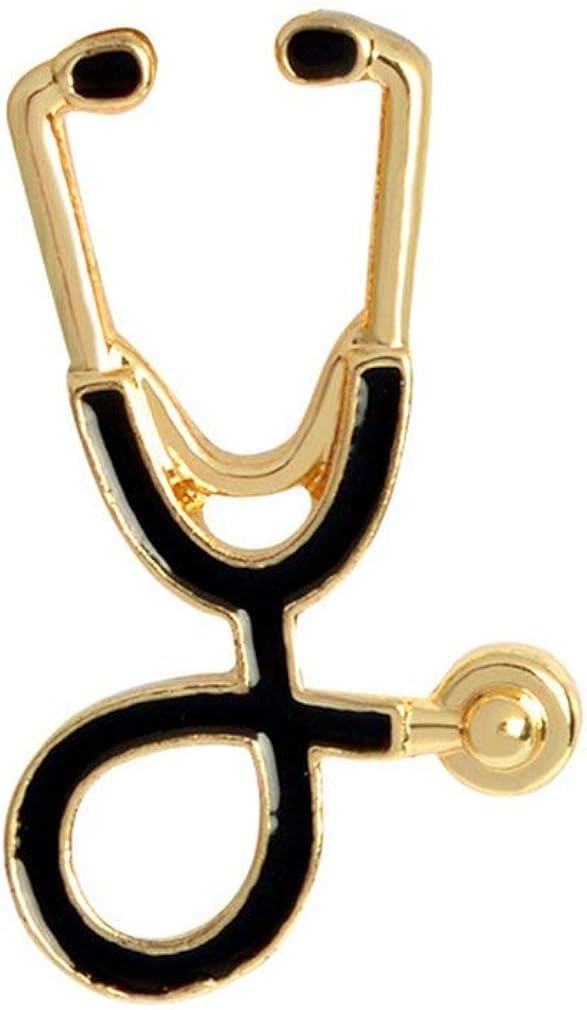 N-K Broche de estetoscopio para enfermeras, médicos, estudiantes de medicina, dorado, útil y práctico