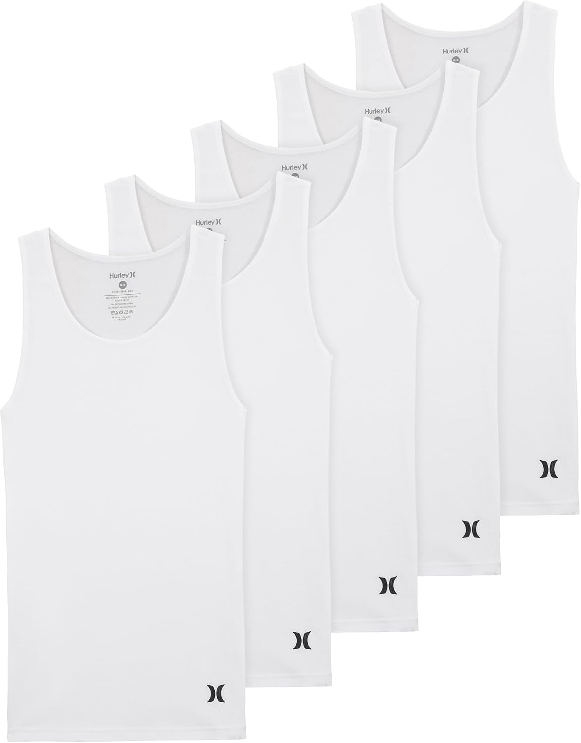 Hurley Men's 5-Pack Cotton Classic Rib Tank