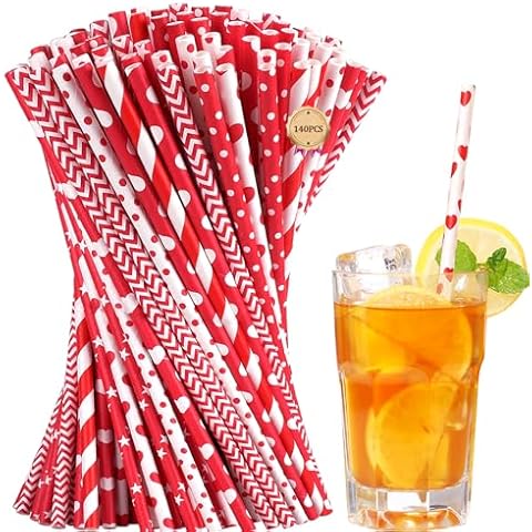 PakTalk Valentine Paper Straws 140 Pack Cover