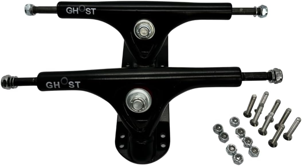 GHOST BOARDS: Longboard Skateboard Trucks, 180mm/50 Degree, Set of (2) Trucks. These Longboard Trucks are fit on All longboards. Great Riding
