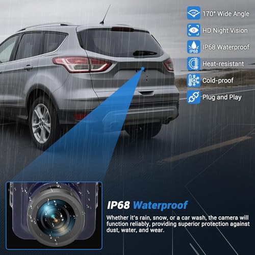 Image of Rear View Backup Camera Compatible with Ford Escape 2014 2015 2016 Parking Assist Camera 170Ultra Wide Angle HD Night Vision Waterproof EJ5Z-19G490-A GJ5T19G490AD