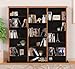 Prepac 3 Column Tall Cabinet Media Storage, Triple Width Wall, Cherry/Black