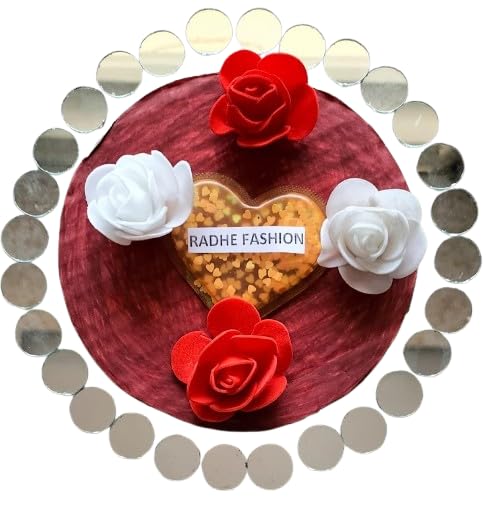 Fancy Shape 18mm Mirror for Art and Craft Work, Lippan, Decoration, Jewellery, Craft Desiging Work in Saree Blouse (Total-400 Pieces) 3 Pcs Button FREE (Big Round-18mm)-image-1