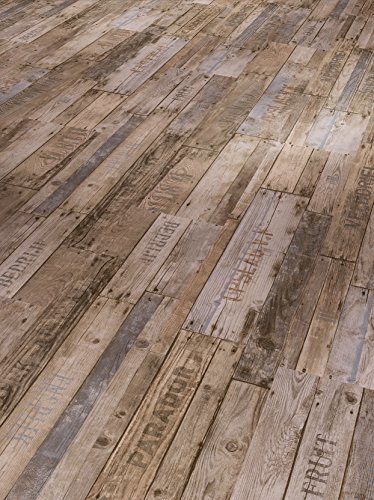 Klick Vinyl Bodenbelag Classic 2050 Boxwood Vintage Braun Stabmix Gebürstete Struktur 2,118m², hochwertige Holzoptik mittel braun/grau 5mm,