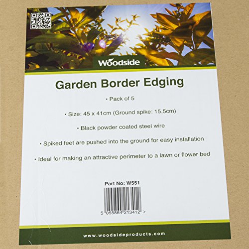 Woodside Decorative Garden Border Lawn Edging Steel Fence 5 Pack