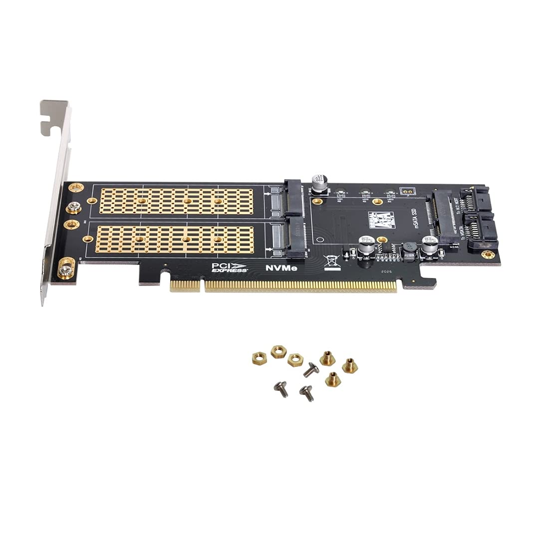 chenyang Adaptador de tarjeta de expansión 3 en 1 M.2 NVME/NGFF/mSATA SSD a PCIe 3.0/4.0 X16 Motherboard SSD