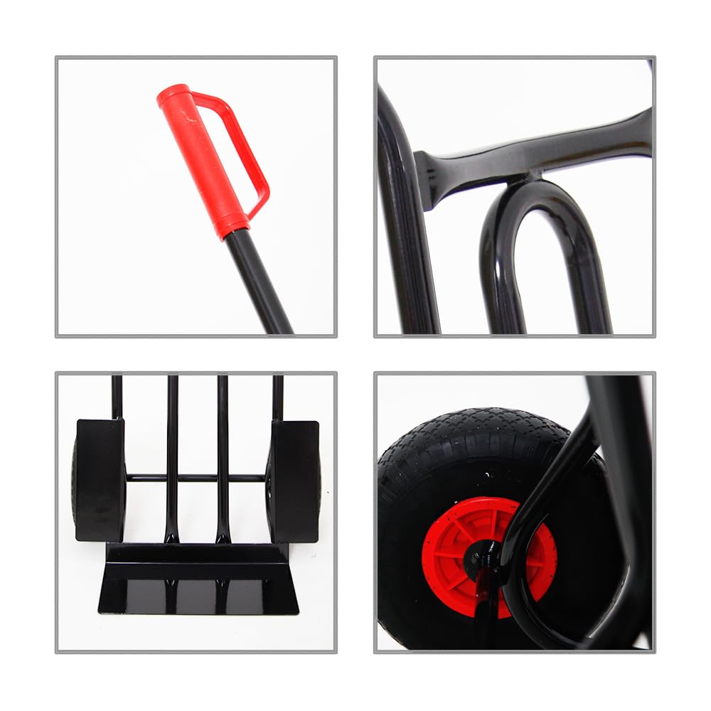 Proregal Sackkarre Rhino XL Schaufel | HxBxT 104x60x50 cm | Tragkraft 250kg| Pannensichere Räder | Schwarz | Transportkarre für Umzug oder Getränkekisten