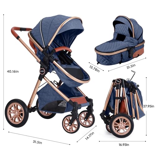 Image of Cochildor DuraFlex 2 in 1 Baby Stroller, Foldable Travel Stroller