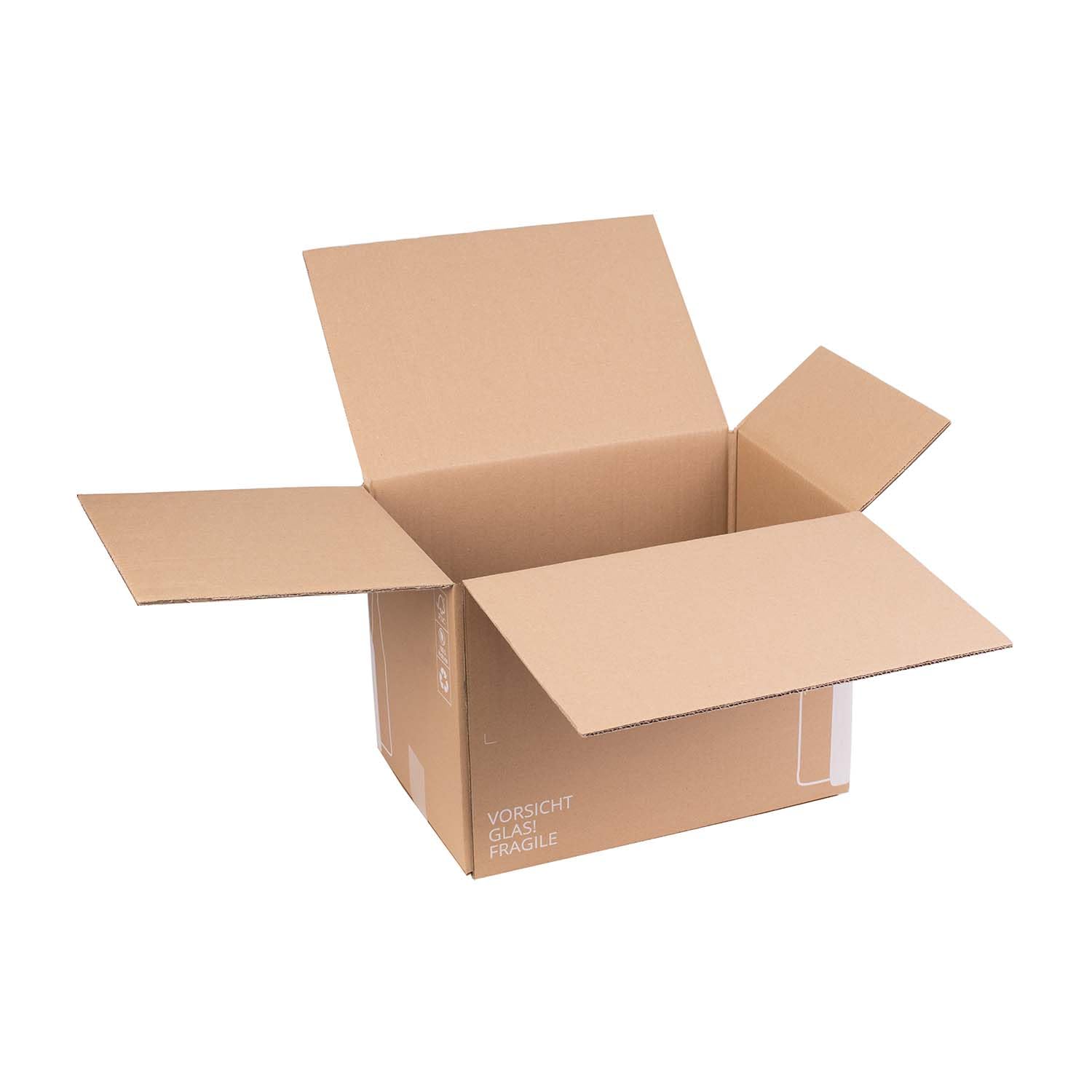 smiley pack Flaschenversandkarton Bier 0,5 Liter für 12 Flaschen inklusive Einlage PTZ zertifiziert für Versand mit DHL DPD Bierflaschen Bierversandkarton Bierkarton Bierverpackung (20)