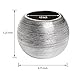 MyGift 7-Inch Round Modern Metallic Gold-Tone Ridged Ceramic Plant Flower Planter Pot, Decorative Bowl Vase
