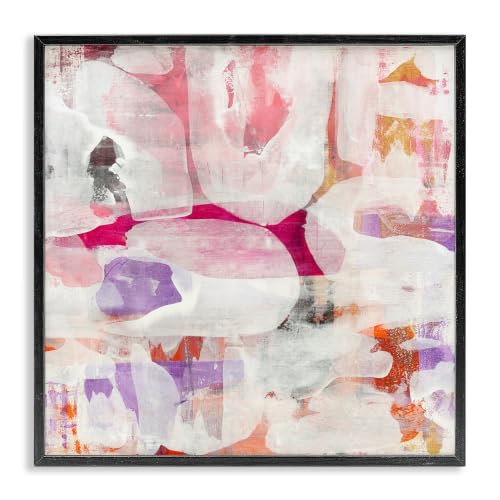 Contemporary Pink Curved Shapes, 24 x 24 Inch Framed Giclée Print